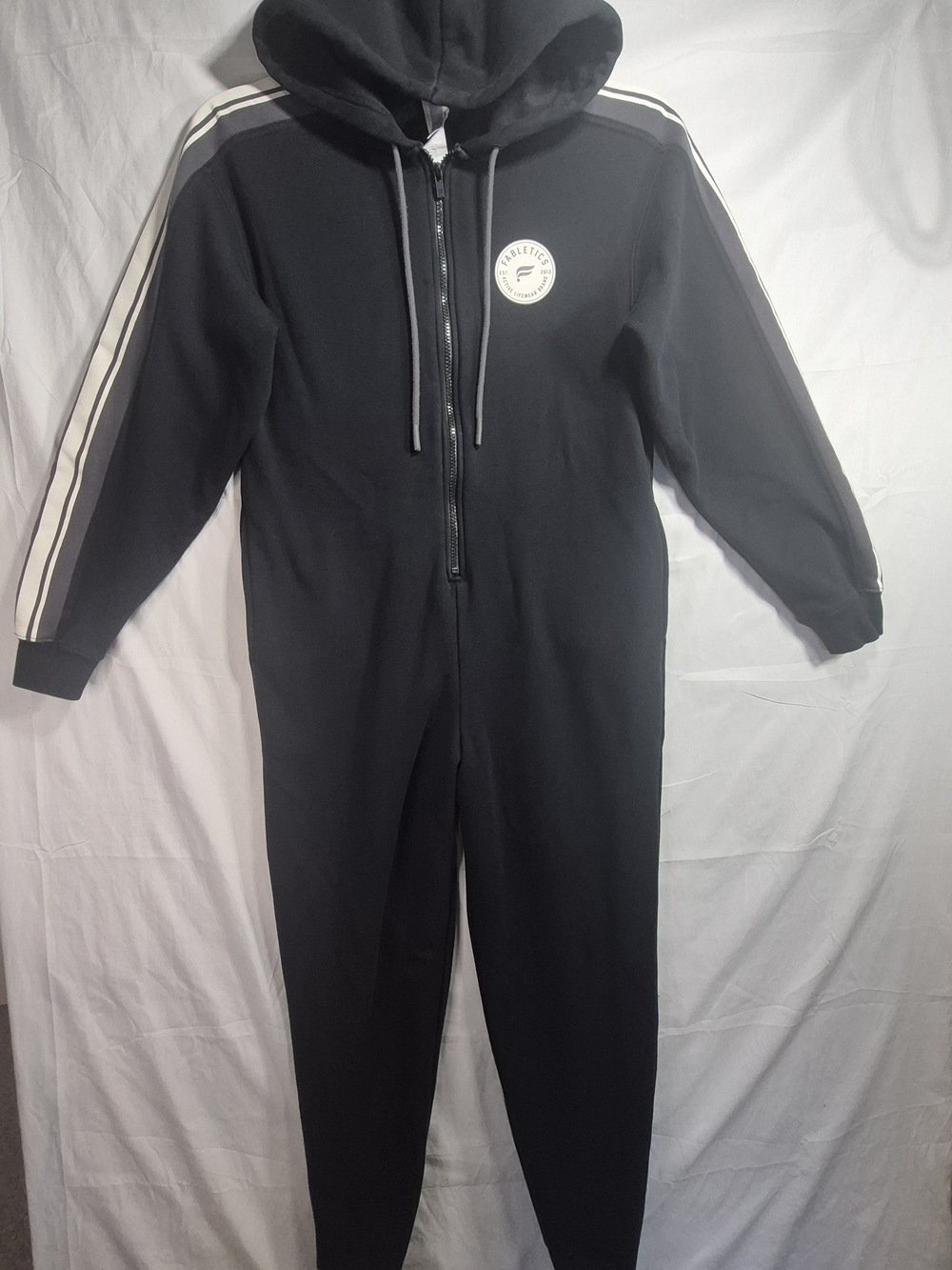 Fabletics Black Zip-Front Hoodie with White Brand Tag